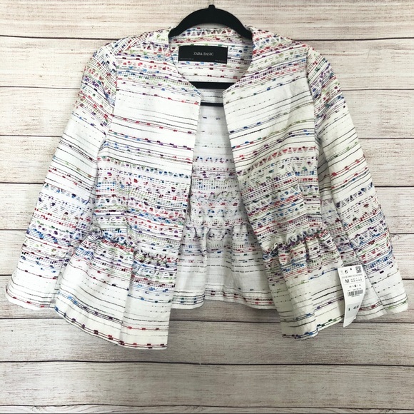 Zara Peplum Metallic Blazer Size Medium - Picture 5 of 7
